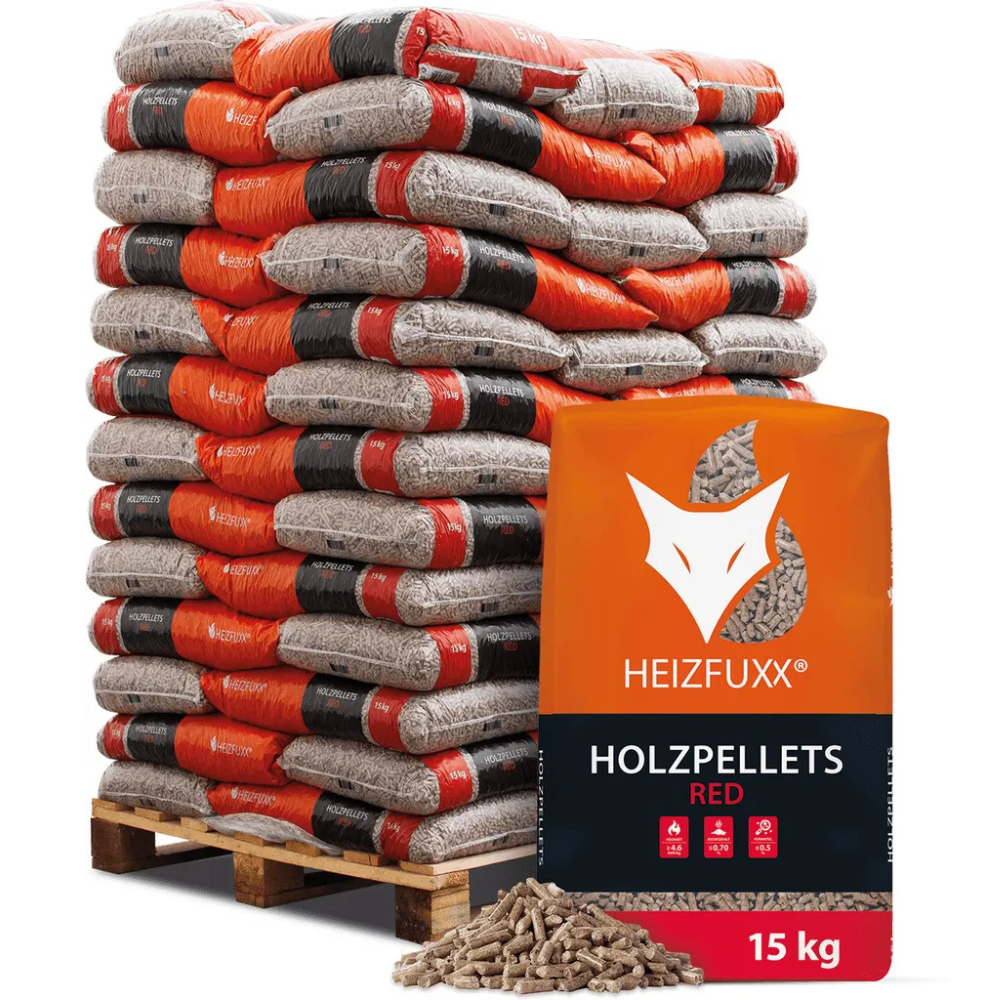 Heizfuxx Pellet di legno Red 15 kg x 65 sacchi